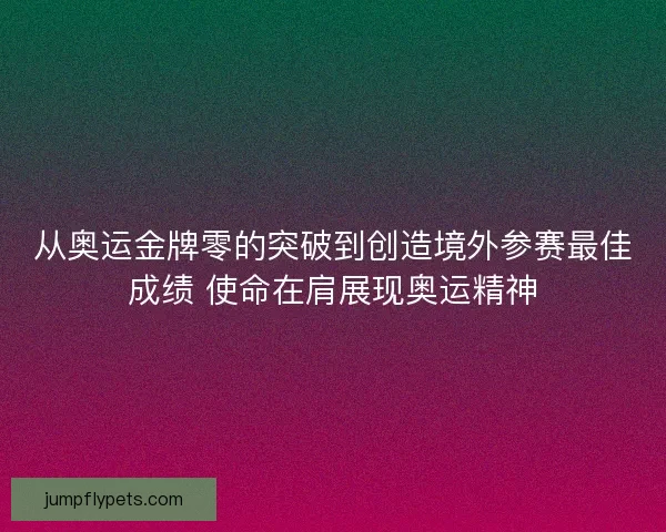 从奥运金牌零的突破到创造境外参赛最佳成绩 使命在肩展现奥运精神
